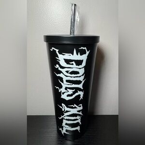 Dolls Kill Exclusive Metal Tumbler Black Employee Gifts Logo Cold Brew NIB